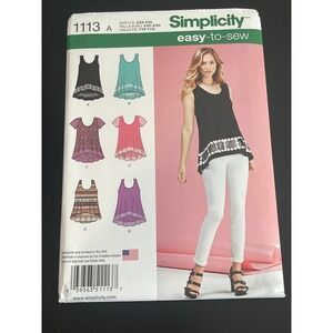 00550 - Simplicity 1113 Easy to Sew Misses Knit Tops Sewing Pattern Size XXS-XXL